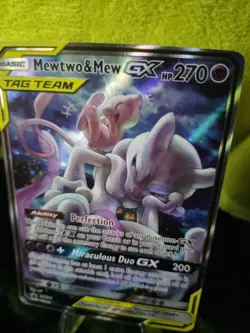 Pokemon Mewtwo & Mew GX SM Promo Holo TAG TEAM Card SM191 270 HP - Image 2