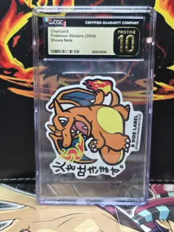 CGC PRISTINE 10 Charizard #006 Sticker B SIDE LABEL Pokemon Center Japan - Image 1
