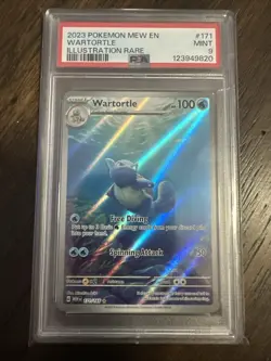 2023 Pokemon TCG Mew En Wartortle 171/165 Illustration Rare PSA MINT 9 - Image 1