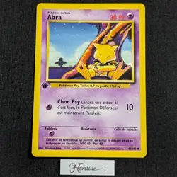 Carte Pokemon Abra 43/102 Edition 1 Set de Base wizards Francais VF - SDB - Image 1