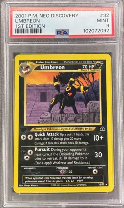 Pokemon Umbreon Neo Discovery 1st Edition #32 PSA 9 Mint - Image 1