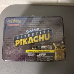 2019 Pokemon Detective Pikachu Treasure Chest Tin lunch box Sealed - Image 1