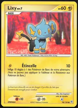 Carte Pokemon Lixy 98/130 Diamant et Perle Francais - Image 1