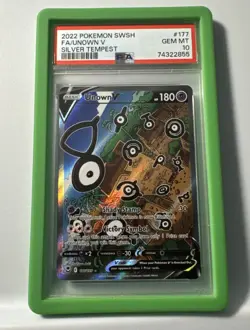 Unown V 2022 Pokemon SWSH Silver Tempest 177/195 Alt Art PSA 10 - Image 1