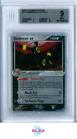 UMBREON EX POKEMON 112 2005 EX UNSEEN FORC3S HOLO ENGLISH BGS 9 - Image 1