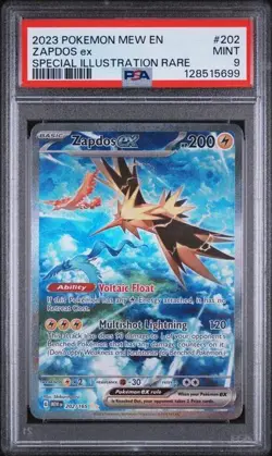 2023 POKEMON MEW EN-151 SPECIAL ILLUSTRATION RARE #202 ZAPDOS EX PSA 9 - Image 1