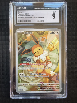 Pokemon Eevee #173 Black Star Promo 2025 Prismatic Evolutions CGC 9 - Image 1