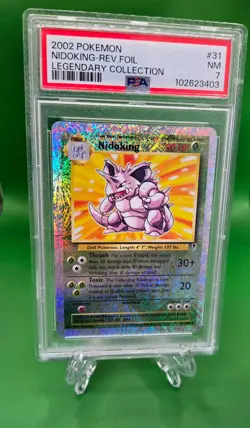 2002 Pokemon Legendary Collection Nidoking Reverse Foil #31 PSA 7 NM - Image 1