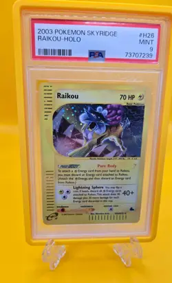 2003 Pokemon Skyridge Raikou Holo #H26 PSA 9 Mint Legendary Beast - Image 1