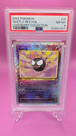 2002 Pokemon Legendary Collection Gastly Reverse Foil #76 PSA 8 NM-MT - Image 1