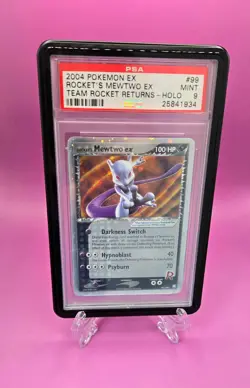 2004 Pokemon Team Rocket Returns Rocket’s Mewtwo ex #99 PSA 9 Mint Holo - Image 1