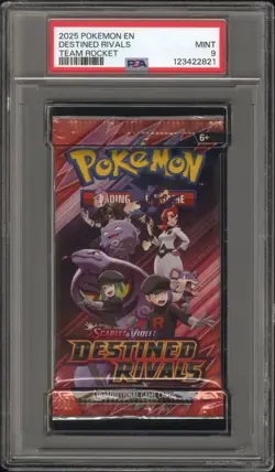 PSA Grade 9 Mint Pokemon Destined Rivals Booster Pack Team Rocket - Image 1