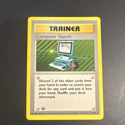 Pokemon TCG Computer Search 1st Edition Shadowless Base Set - Image 1