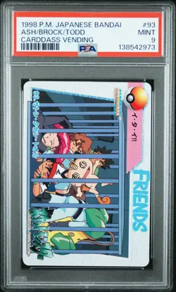 PSA 9 2026 CERT POP 11 ASH/BROCK/TODD 1998 POKEMON JPN BANDAI CARDDASS #93 - Image 1