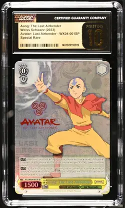 CGC 10 PRISTINE Aang: The Last Airbender SP Avatar Weiss Schwarz WX04-001SP 2023 - Image 1