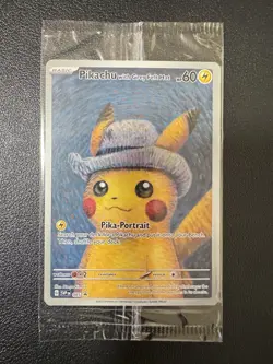 PIKACHU VAN GOGH WITH GREY FELT HAT SVP EN 085 PROMO POKEMON CARD-SEALED - Image 1