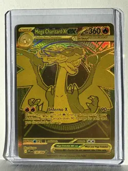 Mega Charizard X Ex Gold Pokemon Phantasmal Flames Holo Card 130/094 NM/M - Image 1