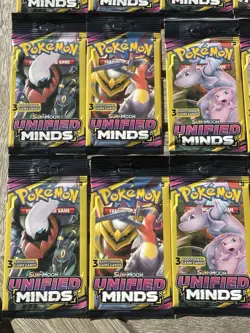 Lot of 32 Pokemon Sun & Moon Unified Minds 3 Card Booster Packs * - Image 5