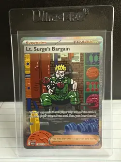 Pokemon TCG Mega Evolutions Trainer Lt. Surge's Bargain Card 185/132 NM - Image 1