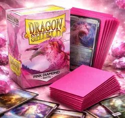 Pink Diamond 100 Matte Dragon Shield Sleeves Standard Size for Pokemon MTG DBS - Image 1