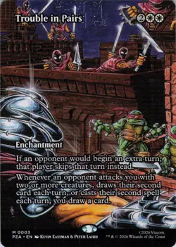 MTG Trouble in Pairs (Borderless) (3) | NM | TMNT Eternal-Legal {PZA} - Image 1