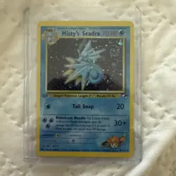 Pokemon TCG Misty's Seadra 1st Edition Holo Card 009/132 Gym Heroes MP - Image 1