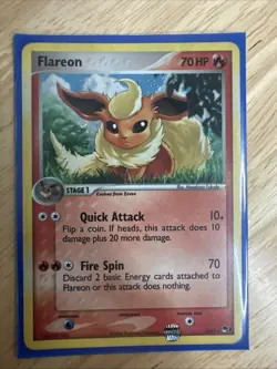 Pokemon TCG 2006 Flareon 2/17 Pop Series Promos, Holo Rare Card NM Swirl - Image 1