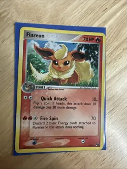 Pokemon TCG 2006 Flareon 2/17 Pop Series Promos, Holo Rare Card NM Swirl - Image 2