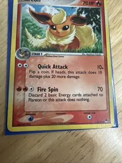 Pokemon TCG 2006 Flareon 2/17 Pop Series Promos, Holo Rare Card NM Swirl - Image 4