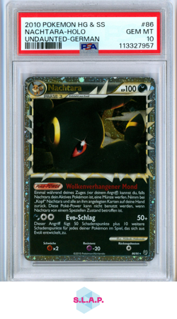 NACHTARA-HOLO UNDAUNTED-GER POKEMON HEARTGOLD & SOULSILVER 2010 86 POP 2 PSA 10 - Image 1