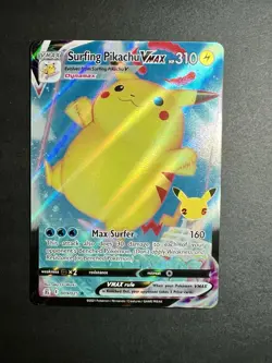 ❤‍🔥 Surfing Pikachu VMAX 009/025 Pokemon Celebrations Sword Shield Rare NM ✨ - Image 1