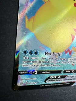 ❤‍🔥 Surfing Pikachu VMAX 009/025 Pokemon Celebrations Sword Shield Rare NM ✨ - Image 2