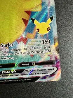 ❤‍🔥 Surfing Pikachu VMAX 009/025 Pokemon Celebrations Sword Shield Rare NM ✨ - Image 5
