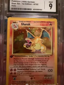 1999 Pokemon 1st Edition German Charizard Glurak CGC 9 Great Condition - Image 2