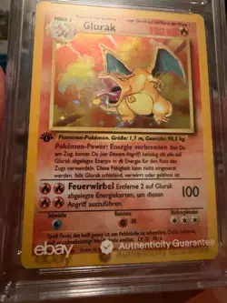 1999 Pokemon 1st Edition German Charizard Glurak CGC 9 Great Condition - Image 3
