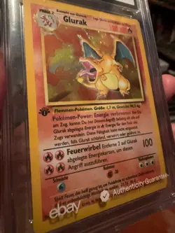 1999 Pokemon 1st Edition German Charizard Glurak CGC 9 Great Condition - Image 5