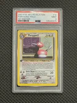 2001 Pokemon Neo Revelation Holo Rare Porygon2 First Edition 12/64 PSA 9 - Image 1