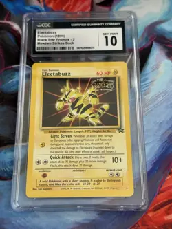 CGC 10 Electabuzz 2 Black Star Promo - Mewtwo Strikes Back Movie - Pokemon TCG - Image 1