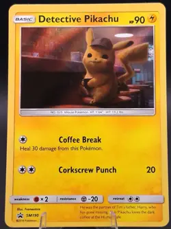 Detective Pikachu SM190 Black Star Promo Holo - Sun & Moon - Pokemon TCG - NM - Image 1