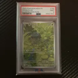 Pokemon Bulbasaur 166/165 Sv: Scarlet & Violet 151 Illustration Rare Holo PSA 9 - Image 1