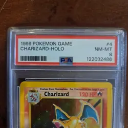 1999 POKEMON BASE SET UNLIMITED #4 CHARIZARD-HOLO PSA 8 VERY CLEAN - Image 2