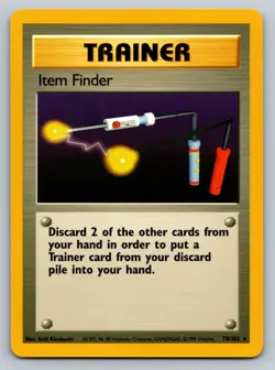 Pokemon Item Finder 74/102 Base Set Unlimited Trainer LP WOTC Vintage - Image 1