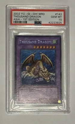 2002 Yugioh THOUSAND DRAGON 1st Edition MRD-143 Secret PSA 10 - Image 1