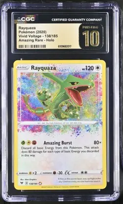 Pokemon Vivid Voltage Rayquaza Amazing rare 138/185 CGC Pristine 10 - Image 1