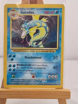 Pokemon Karte TCG Garados - 6/102 Rare Holo Deutsch Basis Set Vintage Played - Image 1