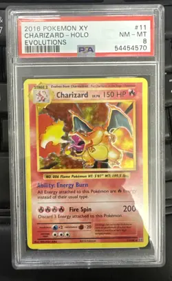 Charizard LV.76 Holo Pokemon 2016 Evolutions 11/108 PSA 8 Near Mint - Image 1