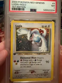 2000 POKEMON NEO GENESIS 1ST EDITION 9 LUGIA-HOLO PSA 7 Great Condition - Image 1