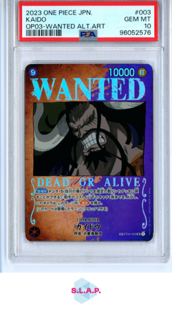 KAIDO WANTED ALT ART ONE PIECE ST04-003 2023 PILLARS OF STRENGTH FOIL JAP PSA 10 - Image 1