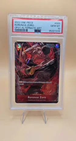 2022 One Piece OP01 Roronoa Zoro Alternate Art #025 PSA 10 Gem Mint - Image 1