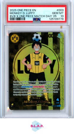 MONKEY D. LUFFY ONE PIECE EN ST13-003 2025 BVB ONE PIECE MATCH DAY 25 EN PSA 10 - Image 1